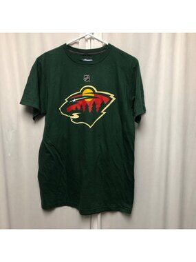 Minnesota Wild T Shirt Mens Sz Medium Eric Staal 12 NHL Green Cotton Hockey NEW
